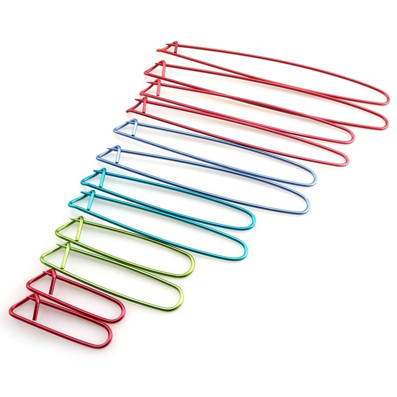 Tegg Knitting Stitch Holder 12PCS 6Size Colour Aluminum Crochet Notions Yarn Stitch Holders - Image 1